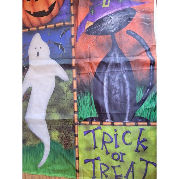Jetmax ghost flag trick or treat cat witch hanging Halloween home decor - Picture 2 of 9